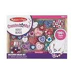 Melissa & Doug Created by Me! Heart Beads Wooden Bead Kit, 120+ Beads and 5 Cords for Jewelry-Making