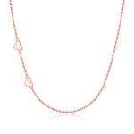Clearine 925 Sterling Silver Rose Gold Delicated Tiny Sideway Forever Love Heart Necklace Gift for Women