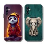 Phone Case for Samsung Galaxy A54 5G Silicone Case Slim Thin Soft TPU Cover with Cute Pattern Design Shockproof Protective Case for Girls Women - Elephant Panda