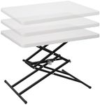 Upstreman Home 28 inch Quick Pop Up Table, Adjustable Folding Table, SwiftFold Folding Table Three Heights, Multi-Functional Personal Activity Table, TV Tray, Portable Dinner Table, Granite White