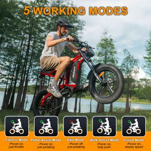 Kanpe Fat Tire Electric Bike – 15AH Battery, All-Terrain E-Bike