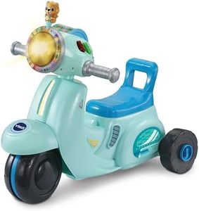 VTech Baby 2-in-1 Ride & Balance Scooter, Blue, Balance Bike Mode & Trike Mode, Light-up Headlight, Songs, Road Safety Phrases & Scooter Sounds, Toy for Toddler 12, 18, 24 months +, English version