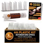 Defender Plastic Pigeon Spikes Pack | 6 m with Glue | Bird Control Guide | Various Size Packs