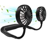 Portable Neck Fan, Neck Fans USB Rechargeable,360 Degrees Airflow Face Fans for Men Women Rechargeable Holiday Essentials, Personal Hand Free Cooling Round Neck for Sports Outdoor Travel