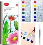 NUVELER Water Color Paint Sets for Kids Watercolor Painting Book Kids Water Colors Paint Set Travel Art Kit - Arts and Crafts for Kids ages 4-8 Girls Boys Christmas Birthday Gifts (Pink Flower)