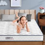 BedStory 6 Inch Hybrid Mattress, Twin Mattress Innerspring & Foam Mattress - Medium Firm Support Relief Mattress, Comfort Tight Top,  CertiPUR-US Certified - Sinlge Kids Bunk Bed Mattress