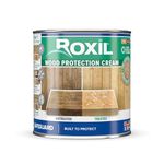 Roxil Wood Protection Cream - 1L Clear - One Coat Wood Sealer, Instant Waterproofing Treatment, Preserves Outdoor Fences, Decking, Furniture, Shed