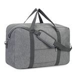 for Easyjet Airlines Cabin Bag 45x36x20 Underseat Foldable Travel Duffel Bag Holdall Tote Carry on Luggage Overnight for Women and Men 30L(Grey (with Shoulder Strap))