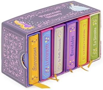 Colección 6 Cuentos en Miniatura de las Princesas Disney - Libros Infantiles - Cuentos Incluídos: Blancanieves, La Bella Durmiente, Enredados, La Bella y la Bestia , La Cenicienta y La Sirenita