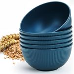 LIANGKEN Unbreakable Cereal Bowls 24 oz, Plastic Bowls Reusable Light Weight Bowl, Set of 6, Large Lightweight Bowls Made of Wheat Straw Fiber Ideal for Salad, Soup, Ramen, Noodles, Oatmeal