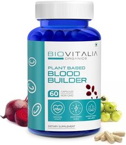 Biovitalia Vegan Iron Supplement Capsules Red Blood Builder 1000mg Gentle Iron Supplement for Women|Help Fight Iron Deficiency for Women Teenage Girls Support Energy & Tiredness - 60 Veg Capsules