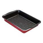 Prestige New Disney Bake with Mickey Mouse Roasting Tin Non Stick - Deep Large Baking Tray 33cm x 23cm, Carbon Steel Bakeware, Red & Black