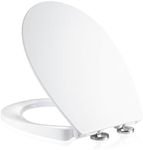 MASS DYNAMIC Soft-Close Toilet Seat – Premium Urea Formaldehyde, Porcelain-Like Finish, Quick Release, Adjustable Top Fixing Hinges, Easy Clean, Standard Oval, Sleek White