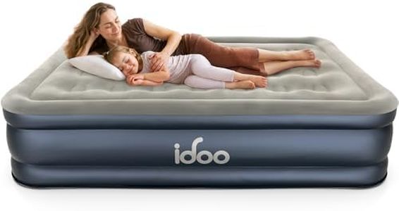 iDOO Inflatable Mattress, Blow Up Mattress, Double Airbed with Built in Pump, Air Bed, Guest Bed Self Inflating with Flocked Surface for Home and Camping 193x137x46cm 295kg MAX