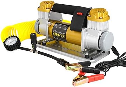 Giantz 12V Air Compressor, 4x4 Portable Car Cordless Tyre Deflator Inflator Pump Electric Airbrush Compressors Automotive Tools 4wd Equipment, With Pressure Gauge 2 Cylinders 200L/MIN