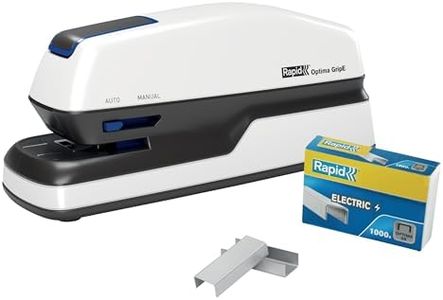 Rapid Optima Gripe 2102349 Electric Stapler Set with 1000 Staples, Capacity 20 Sheets, Ideal for Office and Home Office, White