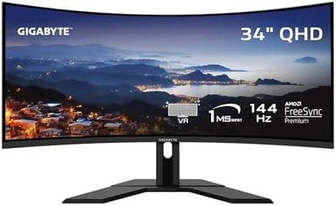 GIGABYTE G34WQC A 34" 144Hz Ultra-Wide Curved Gaming Monitor, 3440 x 1440 VA 1500R, 1ms (MPRT) Response Time, 90% DCI-P3, VESA Display HDR400, FreeSync Premium, Black (G34WQC A-SA)