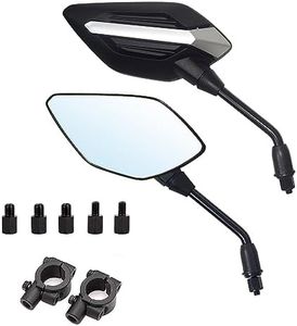 Mamiko 8MM Motorcycle Mirrors Universal for 7/8"Handlebars Bike Mirror Compatible with ATV Snowmobile Scooter Moped Dirt Bike Sportsman - Convex Mirrors