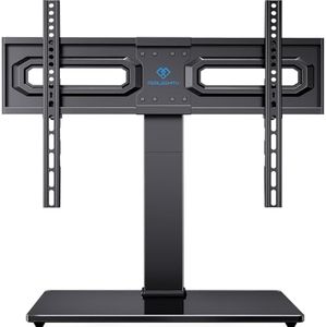 PERLESMITH Universal Swivel TV Stand Mount for 37-65,70,75 Inch LCD OLED Flat/Curved Screen TVs-Height Adjustable Table Top TV Stand/Base with Wire Management,VESA 600x400mm up to 99lbs,PSTVS18