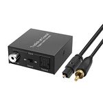 Digital Coaxial to Optical Converter, Bi-Directional Coax Digital Audio Converter Optical-to-Coaxial or Coax-to-Optical Digital Audio Converter Adapter