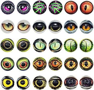 12MM 60PCS Owl Snake Lizard Animal Eyes Glass Cabochon for Clay Doll Making Sculptures Props Craft DIY Findings Jewelry Making （15/32 inches）