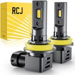 RCJ H11 Bulb, H8 H9 H16 Fog Bulbs 100W 30000LM Super Bright with Cooling Fan, Cool White Fog Lights, Plug and Play, Pack of 2