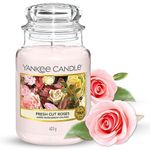 Yankee Candle Scented Candle, Fresh Cut Roses Large Jar Candle, Long Burning Candles: up to 150 Hours, Scented Candles Gifts for Women