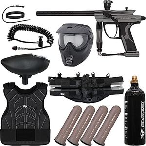 Action Village Kingman Spyder Fenix Light Gunner Paintball Gun Package Kit (Gloss Gun Metal Grey)