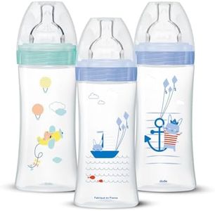 Dodie Garçons Lot De 3 Biberons Anti-Colique Sensation plus, Garçon, 330 ml, +6 Mois, Tétine Plate, Débit 3, Bleu Pastel, 3 Unité (Lot de 1)