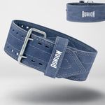 Aurion 6mm Suede Gym Belt for Weight Lifting & Powerlifting | 4-Inch Wide Deadlift, Squat & Heavy Lifting Belt for Men & Women | L-XL (36″–46″) Blue Grey
