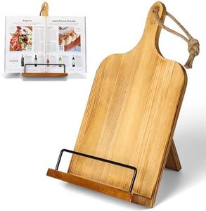 Tunyet Cookbook Stand, Recipe Book Holder for Kitchen Counter, Adjustable Book Stand, Wooden Cookbook Holder,Cookbook Stand for Kitchen Counter Cookbook Holder Stand (Farmhouse)