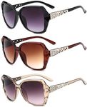 YFHUVB 3 Pcs Women Sunglasses, Wome