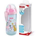 NUK Kiddy Cup Toddler Cup | 12+ Months | 300 ml | Leak-Proof Toughened Spout | Clip & Protective Cap | BPA-Free | Pink