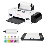 L1800 DTF Printer with Roll Feeder, T Shirt Printer Machine for Dark and Light Clothing(DTF Printer + Oven + Roll Film +Ink +Powder)