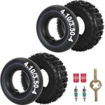 RUTU 4.10/3.50-4 Tire with Inner Tube Set for ATV Quad 4 Wheelers Go Kart Lawn Mower Snow Blower Hand Truck Tractor Wheelbarrow Generator Utility Cart Mini Bike 2 Set