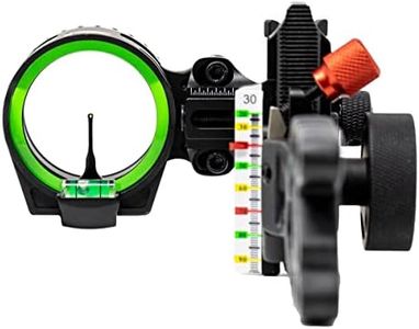 Redline RL-1 Carbon Single Pin Slider Bow Sight - .019 Fiber Pin with 2nd & 3rd Axis Adjustments and Enclosed Fiber Optic Ring, Right Handed Bow Setup