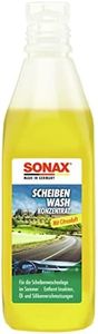 SONAX Detergente per parabrezza concentrato al profumo di agrumi (250 ml) rimuove in pochi secondi lo sporco ostinato (es. insetti). Delicato sui fari | Art.N. 02602000