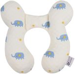 vocheer Baby Neck Pillow(Upgraded),Cotton, Baby Support Pillow, Car Seat Pillows for Newborn, Carseat Head and Body Support, Infant Travel Pillows for Prams, Pushchair, Stroller, Bouncer, Elephant