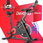 Devoko Exercise Bike for Home Use Magnetic Resistance Indoor Cycling Bike for Home Cardio With LCD Display Heart Rate Sensor Spin Bike for Heavy People with Adjustable Seat with 150kg Capacity