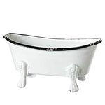 Black and White Bathtub Enamelware Soap or Scrubby Holder 5.5 Inches