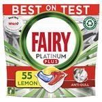 Fairy Platinum Plus All-in-One Dishwasher Tablets Bulk, Lemon, 55 Tablets