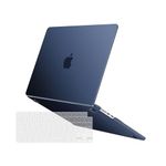 MOSISO Compatible with MacBook Air 15 inch Case 2023 2024 Release M3 A3114 M2 A2941 with Touch ID, Ultra-Thin Natural Original Color Protective Plastic Hard Shell Case & Keyboard Cover, Midnight Blue