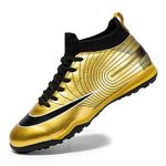 Roniluu Soccer Shoes Mens Women,Professional Youth Soccer Boots,Football Training Shoes Boys Girls Gold