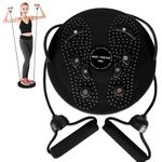 XEERUN Waist Sculptor, Waist Twisting Disc,Twister Exercise for Waist,Twist Board with Massage Foot Sole and Resistance Bands,for Aerobic Exercise and Toning Workout Home Gym Board