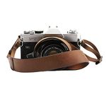 CANPIS Oil Skin Brown Leather Camera Strap, Soft Adjustable Vintage Camera Strap, Comfortable Camera Neck Shoulder Strap for Women Men Mirrorless DSLR, Oil Skin Brown, Middle