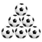 Garneck 6pcs Mini Footballs, 32mm Table Soccer Foosballs Replacements Black and White Table Football Ball for Foosball Table Parts