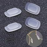 OPUGIT Eyeglass Nose Pads 5Pairs Nose Pieces Replacement Square Rectangle Push Slide Slip in Silicone Nosepads for Eye Glasses Eyeglasses Sunglasses,Clear