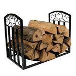 Sunnydaze 2-Foot Firewood Log Rack - Indoor/Outdoor Black Powder-Coated Steel Heavy Duty Decorative Fireplace Wood Storage Holder - Fireplace, Stove and Fire Pit Accessory