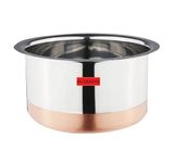 SG CRAFTS Steel Copper Bottom Tope Set of 1 pcs with Lid Gas Stove Compatible, Patila, Container Cookware Pot Set, Capacity- (4 Litre)