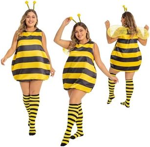 Fairycece Bee Costume Adult Women Bumble Plus Size Halloween 3X Easy Funny 2X 2Xl 3Xl 4X